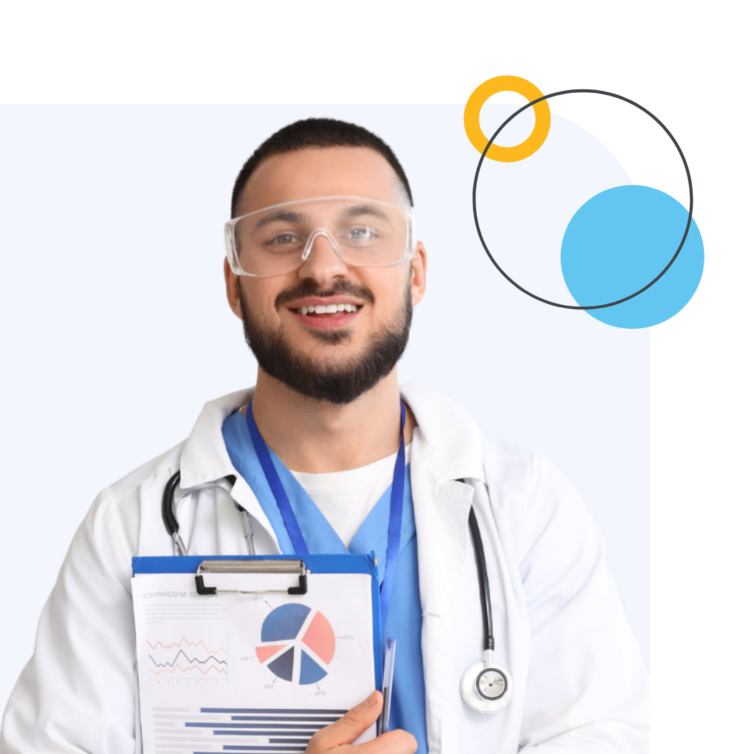 Healthcare professionals using PratixBI analytics dashboard